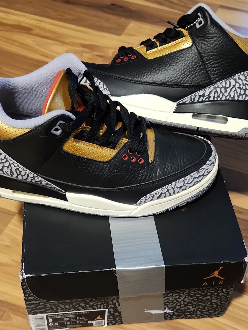 Jordan 3 Cement Gold With Original Box Size 8 Womens 6.5 Mens